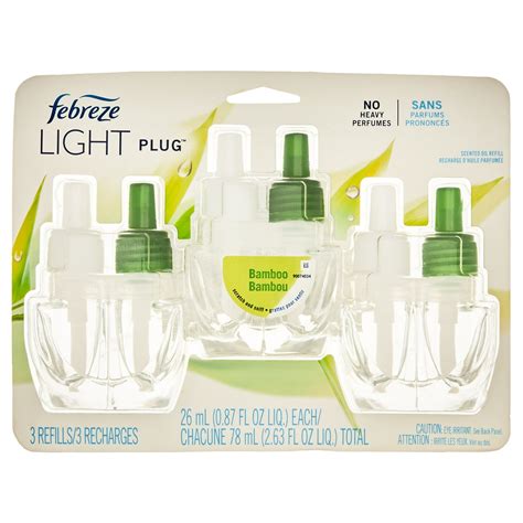 Febreze LIGHT Fade Defy PLUG Air Freshener Bamboo 6 87 Oz Oil