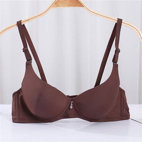 Alllist No Wire Womens Bras Push Up Brown Lingerie Solid Comfort