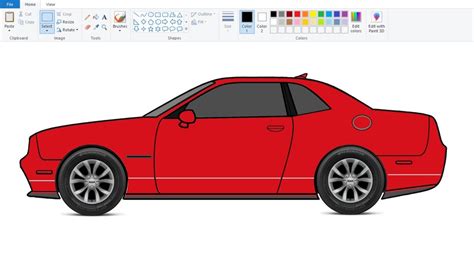 How To Draw Car In Computer Using Ms Paint Car Drawing Tutorial