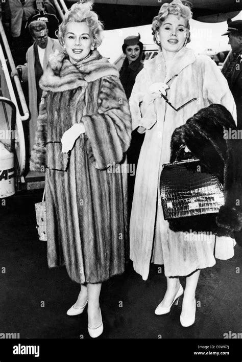 The Gabor Sisters Zsa Zsa And Eva Arriving In New York Stock Photo