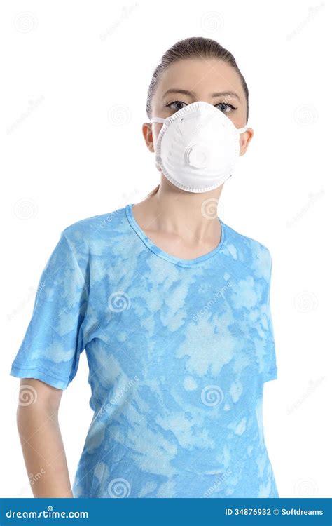 Girl With Mask Against Swine Flu Stock Photo Image Of Defense Care