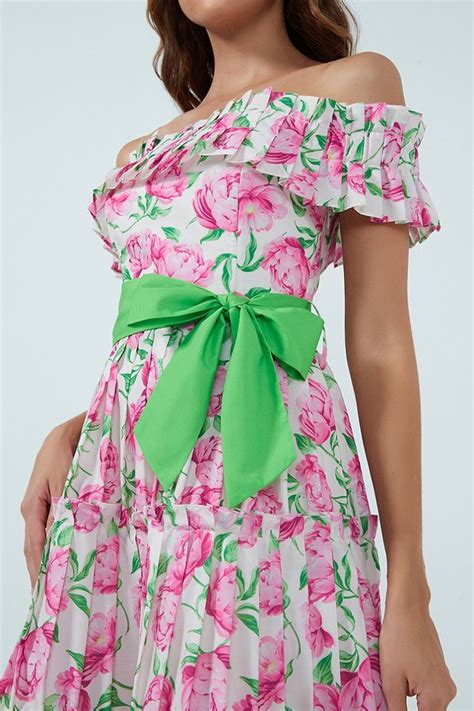 Off Shoulder Floral Dress Femi9