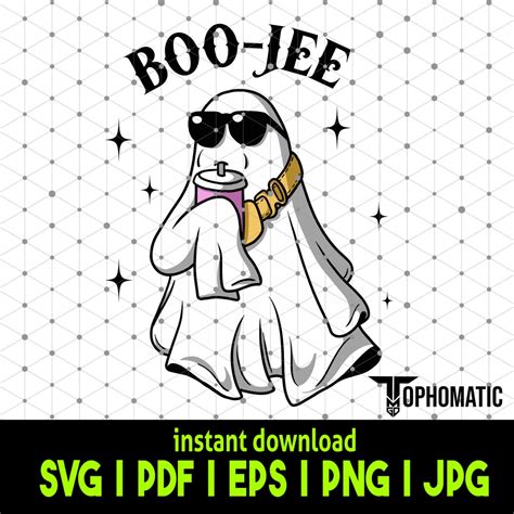 Boojee Ghost SVG Funny Halloween SVG Design Instant Etsy