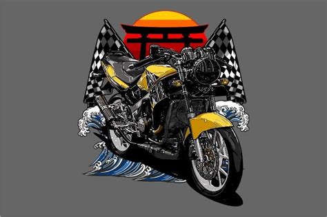 Two Stroke Motorcycle Racing Flag Vector Graphic By Jellybox999