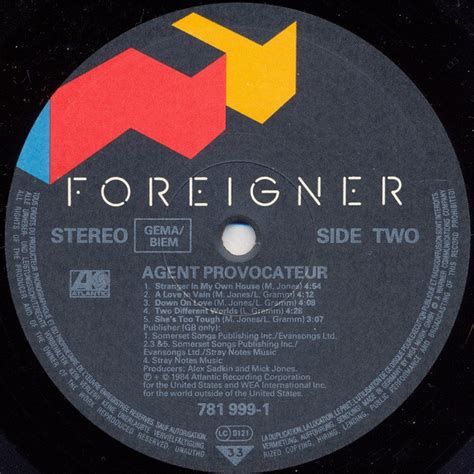 Foreigner Agent Provocateur Vinyl