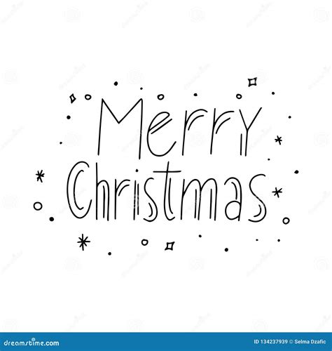 Merry Christmas Hand Drawn Christmas Card Lettering Design Cute