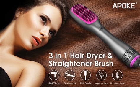 Apoke In Hair Dryer Brush Straightener Brush Professional W