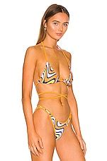 Adam Selman Sport Triangle Wrap Bikini Top In Retro Swirl REVOLVE