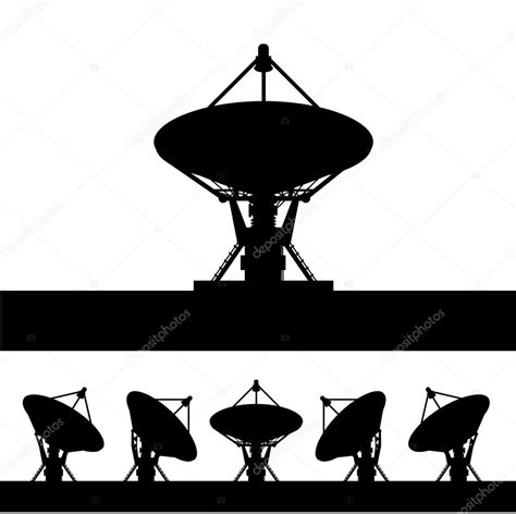 Silhouette satellite dish vector Stock Vector by ©pongsuwan 19398601