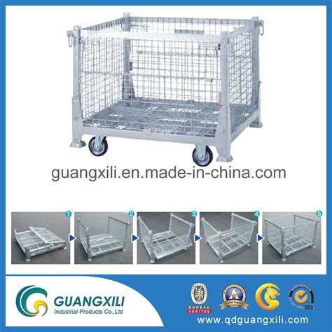 Industry Steel Storage Wire Mesh Container 1200 1000 890mm China Wire