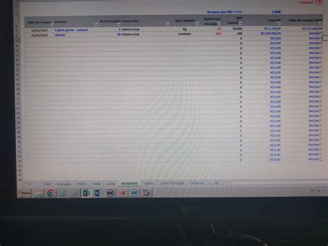 Microsoft Excel Brasil | Estou tentando montar uma planilha de controle