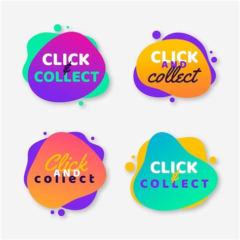 Premium Vector Click And Collect Button Collection