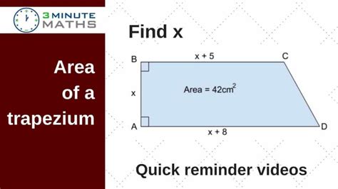 Finding The Area Of A Trapezium Gcse Grade 7 3 Minute Maths