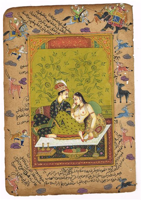 Indian Mughal Miniature Painting Of Emperor And Semi Nude Etsy Australia