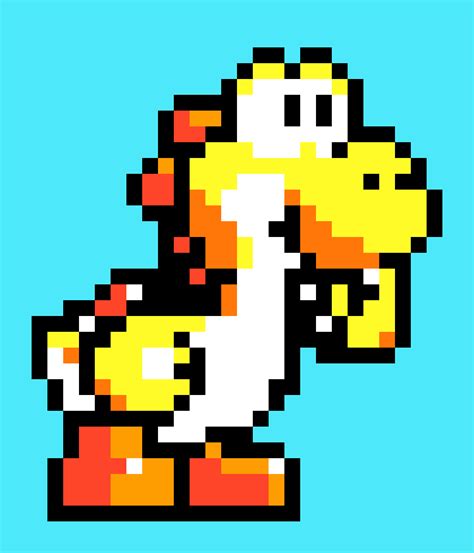 Pixilart Yoshi Island Yellow Yoshi By Gioeleworld