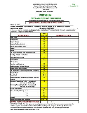 Fillable Online Agr State Il PREMIUM Illinois Department Of