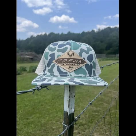 Freak Outdoors Diamond Leather Patch Snapback Hat Ezn Outfitters