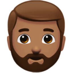 Bearded Person: Medium Skin Tone Emoji (U+1F9D4, U+1F3FD)