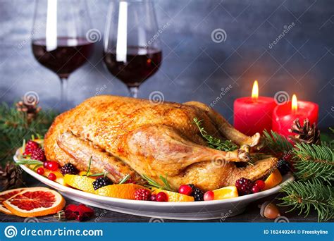 Whole Roasted Duck With Oranges Berries And Herbs Christmas