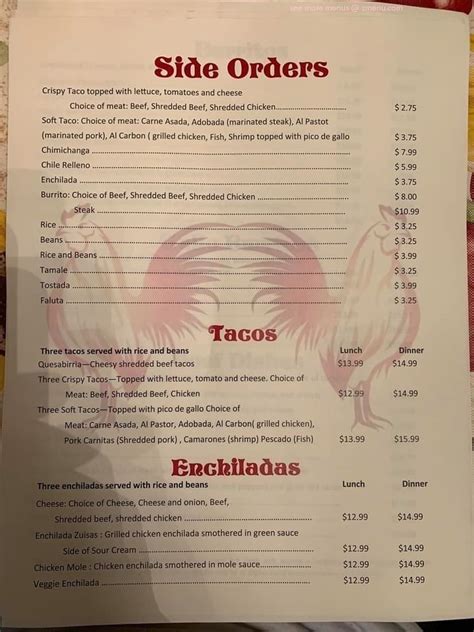 Menu at Los Gallos pub & bar, Fallon