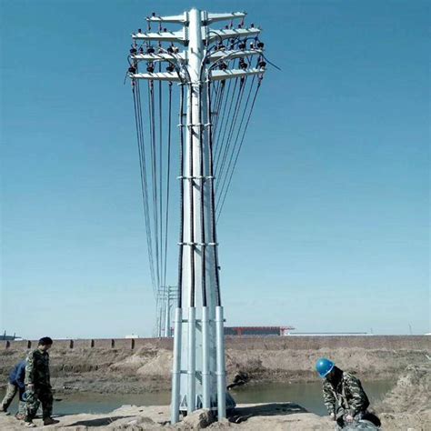 Self Support Galvanized Microwave Telecom Steel Monopole Tower China