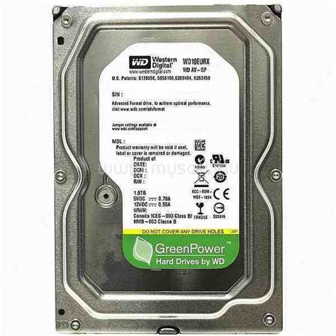 WESTERN DIGITAL AV-GP 1TB 3.5" 7200RPM 64MB SATA HDD (WD10EURX ...
