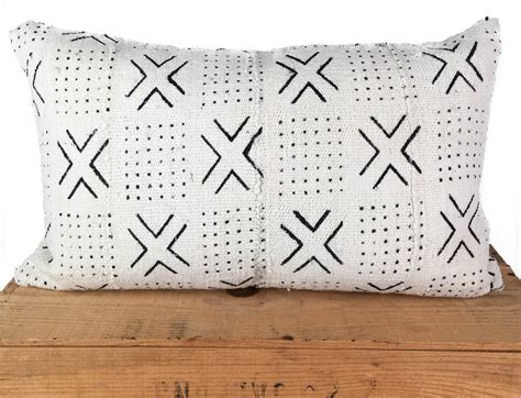 Mud Cloth Pillow Cover Cambria White African Mudcloth Pillow Etsy