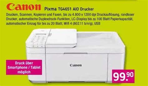 Canon Pixma Tg4651 AIO Drucker Angebot bei V-Markt - 1Prospekte.de
