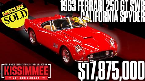 SOLD FOR 17 875 Million 1963 Ferrari 250 GT SWB California Spyder