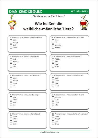 Wie heißen weibliche männliche Tiere Kinderquiz Für Kinder von 8