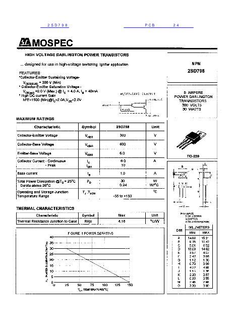 2sd798 Datasheet Pdf文件下载 芯片资料查询 维库电子市场网