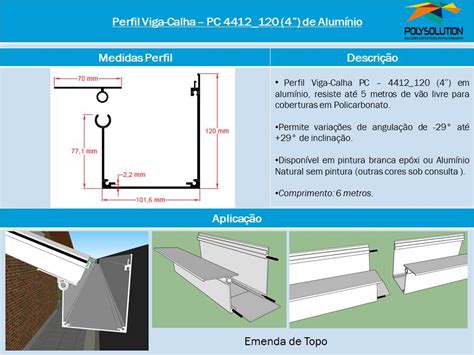 Novo Perfil Viga Calha Pivô Ajustável Regulável em Aluminio PC 4412