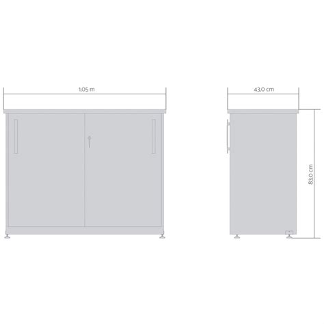 Armário Balcão Escr 2 Portas de Correr 105cm Noce