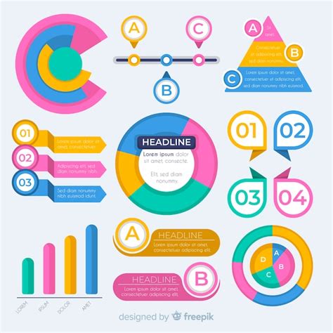 Colección de elementos planos infográficos Vector Gratis