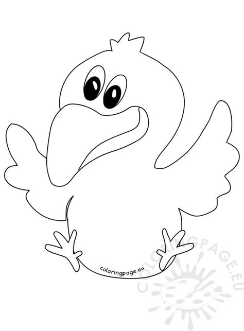 Illustration Flying Crow Coloring Page