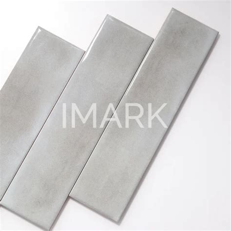 Wave Light Grey Gloss Pressed Edge Ceramic Wall Tile 75x300 Imark Mosaic Tile