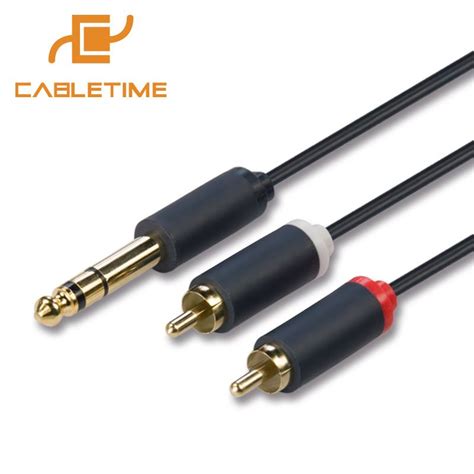 Cabletime 2rca Jack Cable 635mm To 2rca Male To Male 18m59ft Gold