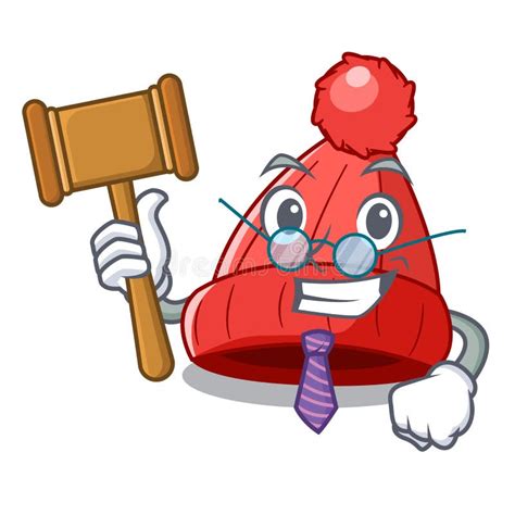 Judge Beanie Hat Isolated On The Mascot Stock Vector Illustration Of