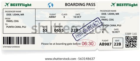 Vector Template Boarding Pass Tickets Concept Stock Vector Royalty