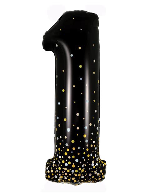 34 Number 1 Black Gold Fizz Balloon Its My Party