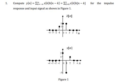 Solved Compute Y[n] ∑k −∞∞x[k]h[n−k] ∑k 02x[k]h[n−k] For