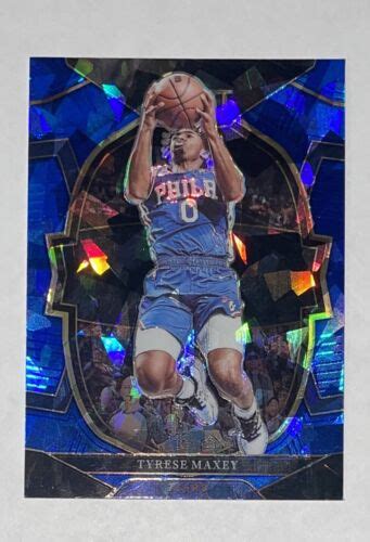 Panini Select Tyrese Maxey Concourse Blue Cracked Ice Prizm Ebay