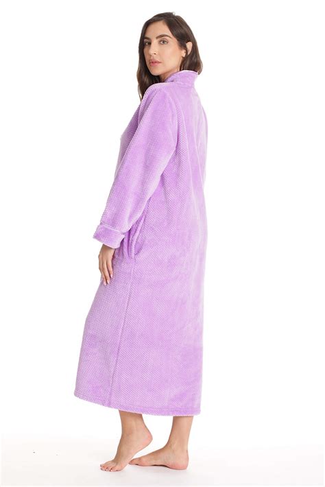 Just Love Textured Plush Zipper Lounger Robe For Women Lilac Large