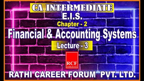 CA Intermediate EIS Ch 2 Financial And Accounting Systems Lecture 3