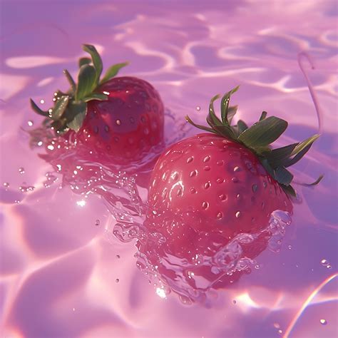 Hyper Realistic Pink Strawberry Wallpaper With Anime Aesthetic