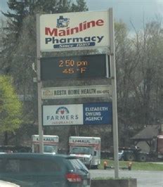 Mainline Pharmacy - Cresson, PA - Time and Temperature Signs on Waymarking.com