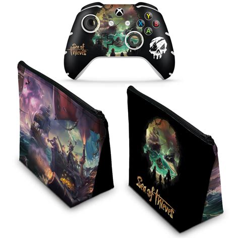 Kit Capa Case E Skin Xbox One Slim X Controle Sea Of Thieves Pop