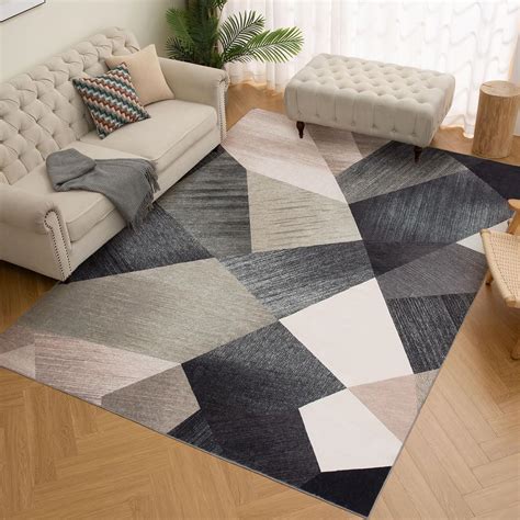 Amazon HOMFINE Washable Modern Area Rug Geometry Style 8x10 Rugs