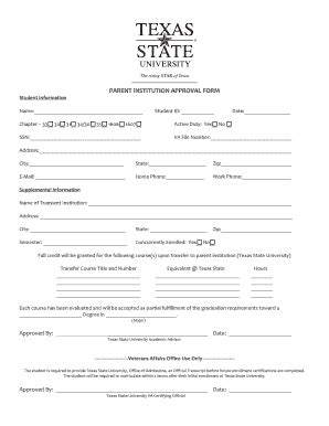 Fillable Online Gato Docs Its Txstate Parent Institution Form