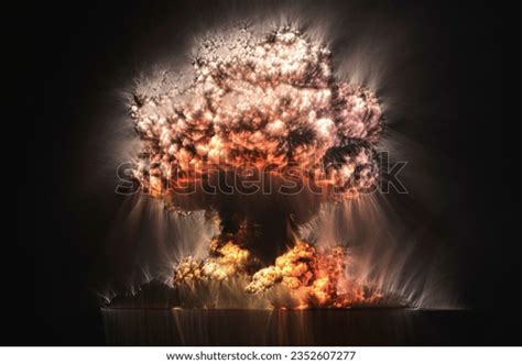 Atomic Explosion Isolated Kirlian Glow Stock Illustration 2352607277